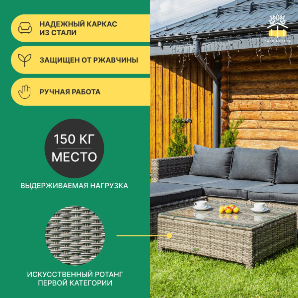 Комплект мебели угловой GRAND VICKY из искусственного ротанга